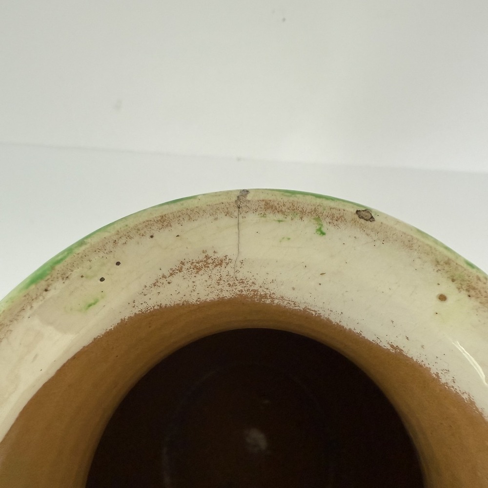 Vintage Italian Pottery Vase Hand Painted Floral Italy 7" Tall Decor READ - Picture 3 of 8
